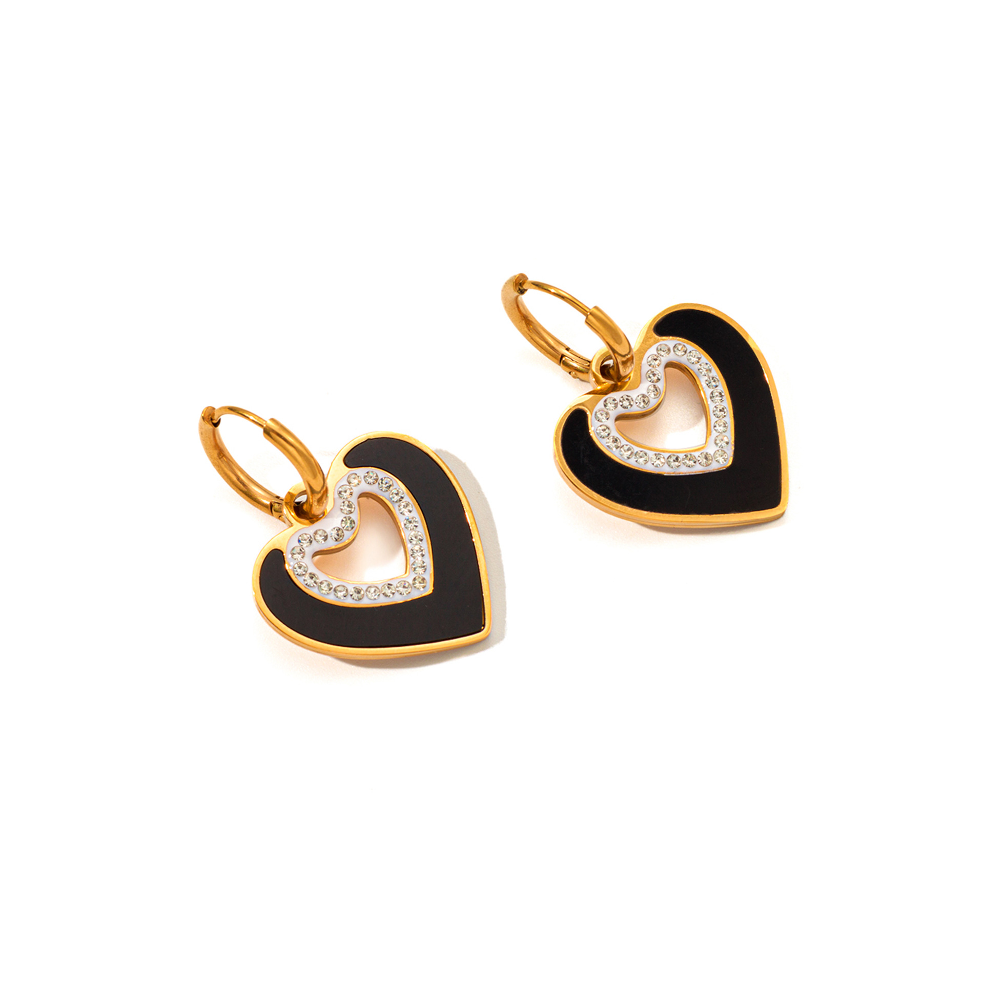 8g Weight 0.03µm Gold Plating Thickness Electroplated Gold Plating Process Golden Plated Plating Material Zircon Inlay Material Jewelry Set Classification cable chain Chain Type 1 Set Quantity Casual Occasion 201 Stainless Steel Material Heart Shape Pattern Women's Gender Basic Style Plating Craft Wholesale Jewelry Basic Heart Shape Titanium Steel Zircon Plating Jewelry Set 21