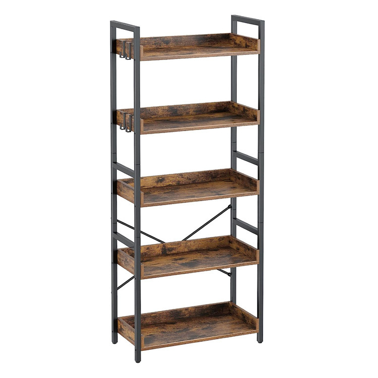 Industrial-Style Bookshelf for Foreign Trade Amazon, Vintage Storage Rack, Floor-Standing Multi-Layer Magazine Storage and Display Rack