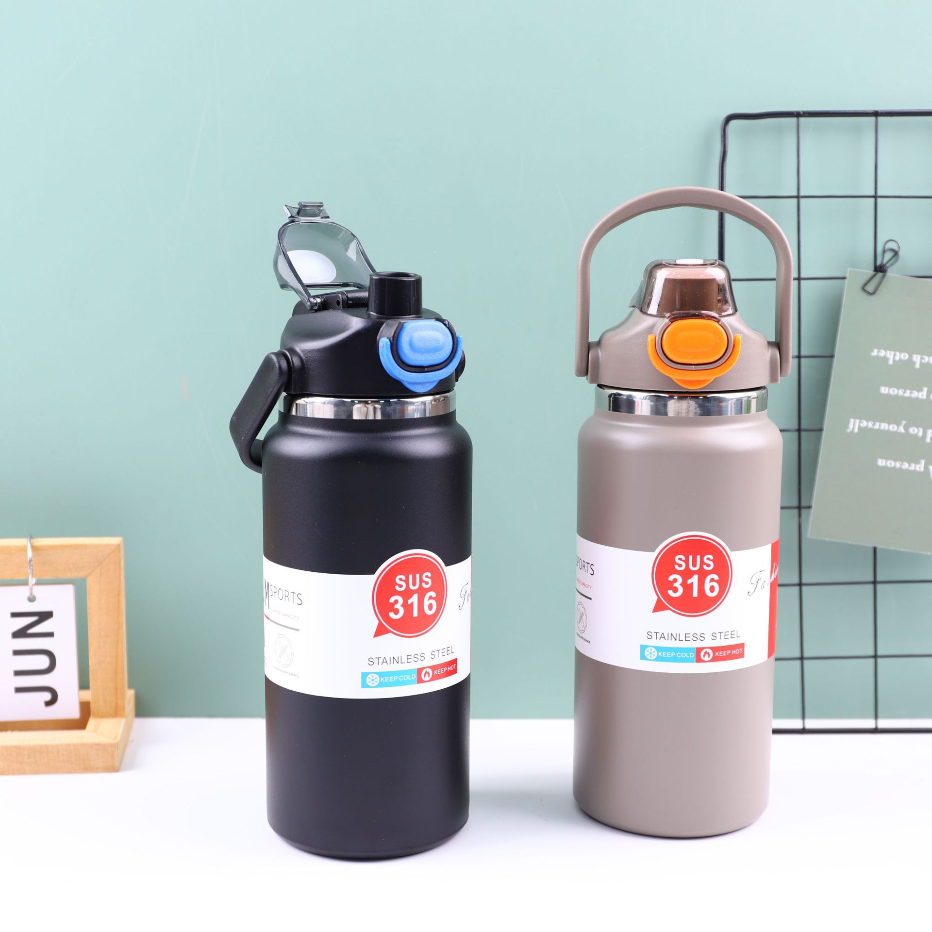 Taza de aislamiento para bebidas de doble mano de alta capacidad al aire libre viaje de montaña 316 soporte personalizado impresión de patrón LOGO