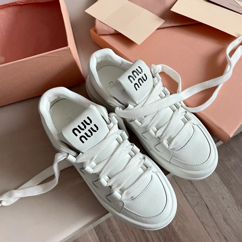 Miaojia New Thick-soled White Shoes Women's 2024 Spring and Autumn New Elevated Sneakers Sports Casual Genuine Leather All-match Women's Shoes