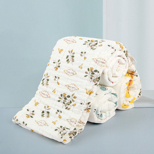 Six-layer washed combed cotton boneless high-density gauze children's quilt baby blanket children's bath towel 70*140cm
