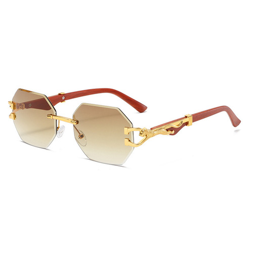 Stylish Retro Wood-Grain Leopard-Print Sunglasses with Men's Frame – Casual Street-Style Sun Glasses Featuring a Sleek Leopard Design