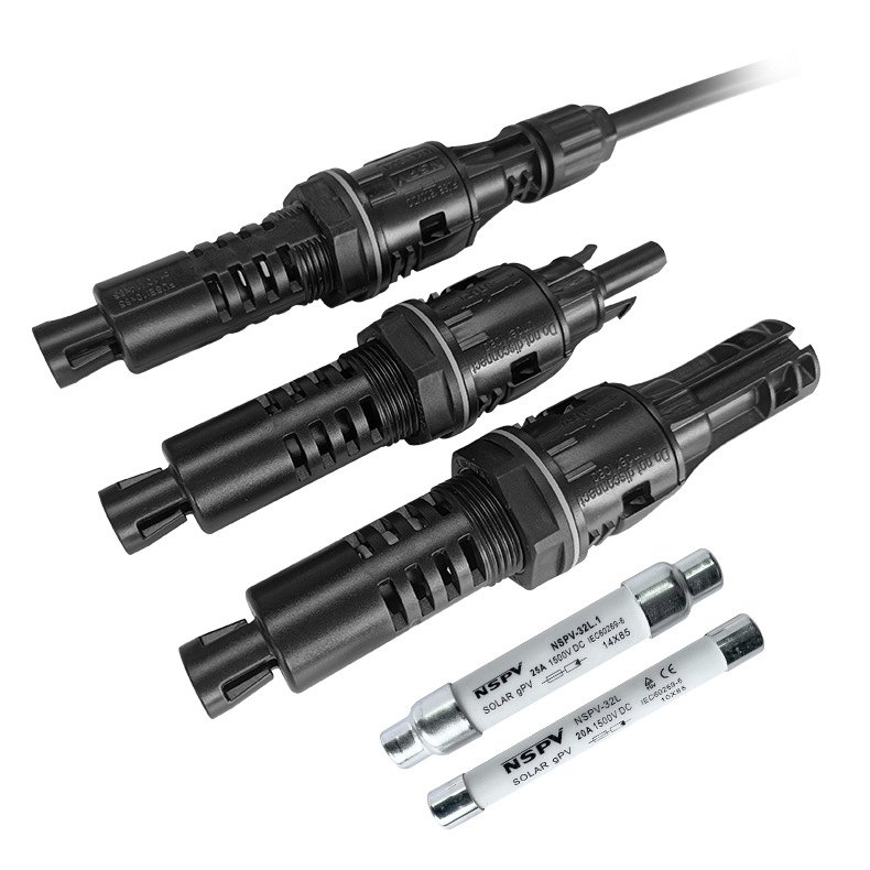 光伏直流高压光伏熔断器 兼容mc4接头 保险丝快速熔断连接器1500V