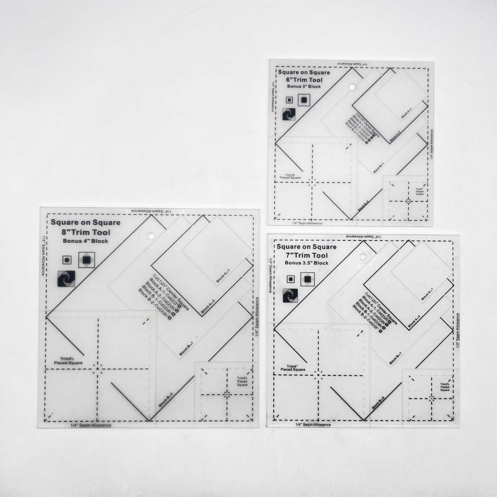 Diseño de prendas de vestir acrílico 90 ° regla de costura de tela de corte de tela doble regla de patrón de tela de corte