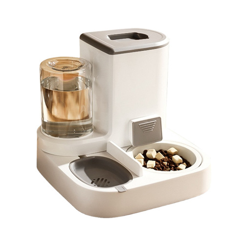 Pet water dispenser large capacity dry and wet separation stainless steel bowl ceramic bowl water feeding integrated cat bowl automatic feeder