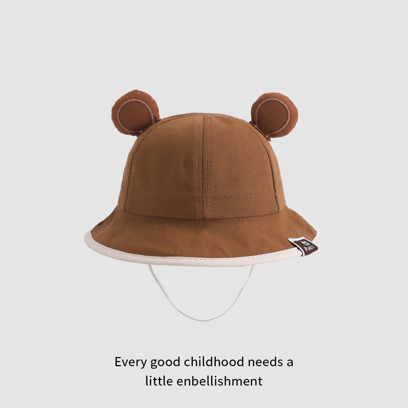 Sombrero de bebé primavera y otoño oso pequeño sombrero de pescador lindo niño niñas sombrero de sol bebé versátil sombrero de sol verano delgado