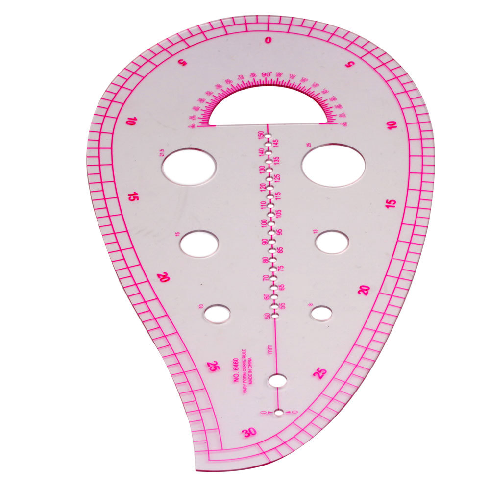 Regla de impresión de ropa regla de escala regla de curva regla de corte regla de arco Placa de dibujo haciendo regla de prueba cubierta