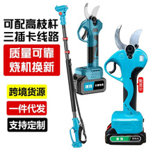 電動修枝剪便攜式家用加高枝鋰電果樹剪充電式園林電剪刀跨境批發