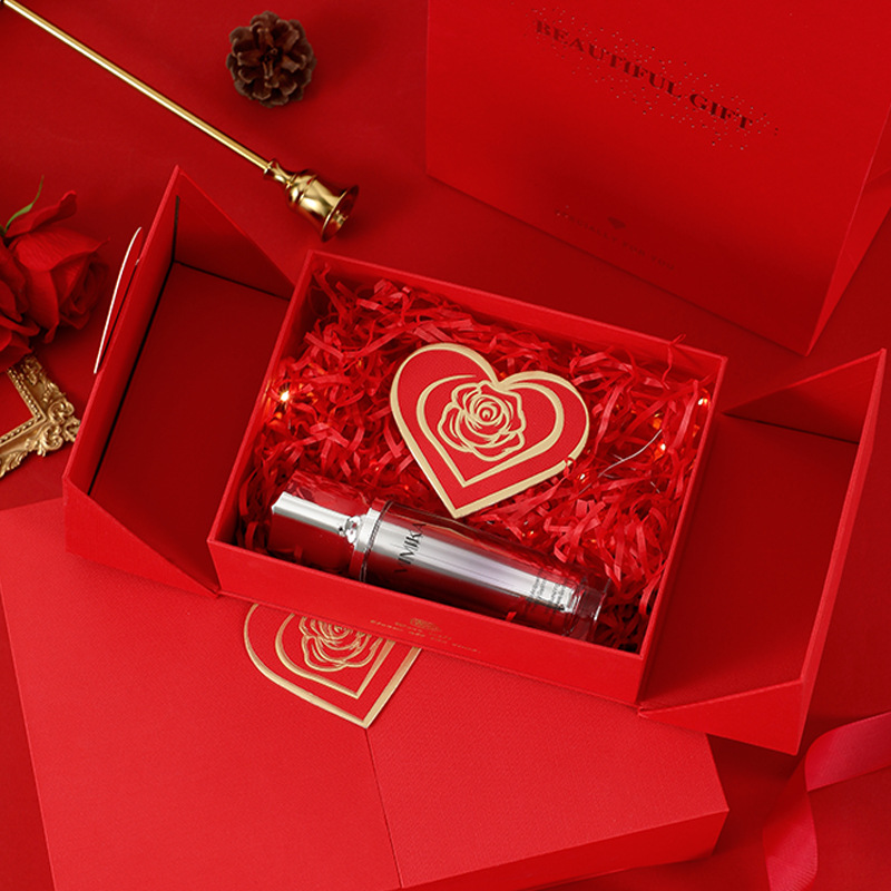 Nueva caja de regalo rosa de doble apertura, caja de regalo para el Día de San Valentín, caja de regalo de alta gama para niñas, caja de regalo de recuerdo, caja de embalaje al por mayor