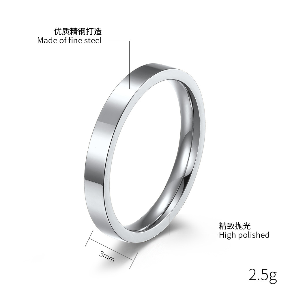 Simple Fashion Medium Men And Women Little Finger Stainless Steel Ring display picture 1