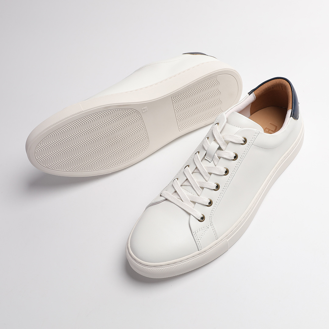 2025 New Fashion Casual White Shoes Colored Men's British Genuine Leather Breathable Sneakers Men's Sports Leather Shoes