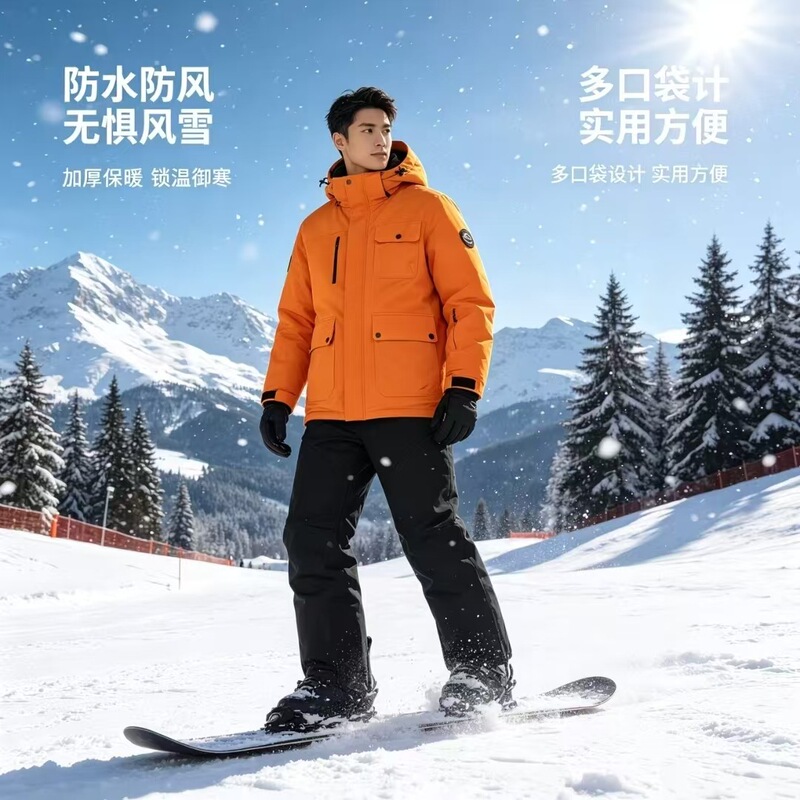 Adult ski suit set, unisex, waterproof, windproof, warm, and thickened ski pants and jacket, professional ski apparel Adult ski suit set, unisex, waterproof, windproof, warm, and thickened ski pants and jacket, professional ski apparel