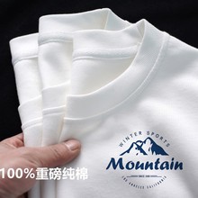 100純棉短袖t恤男士2023新款夏季設計感小眾潮流ins寬松體恤上衣