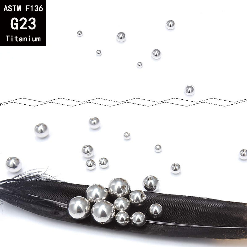 G23 Titanium Internally Threaded Ball Adapter External Thread Fittings for Lip Nail Tongue Piercing Jewelry detail image 9