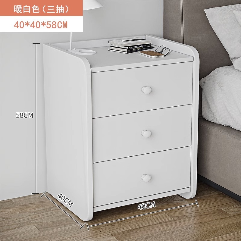 Luz mesita de noche de lujo simple dormitorio moderno pequeño estante de almacenamiento de cabecera para SALA DE ALQUILER armario de almacenamiento