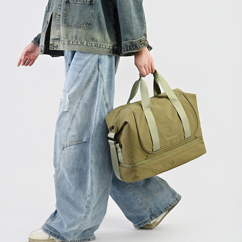 Expandable Travel Bag Women Large Capacity Short Trip Luggage Organizer Tote Lightweight Crossbody Sports Fitness Bag