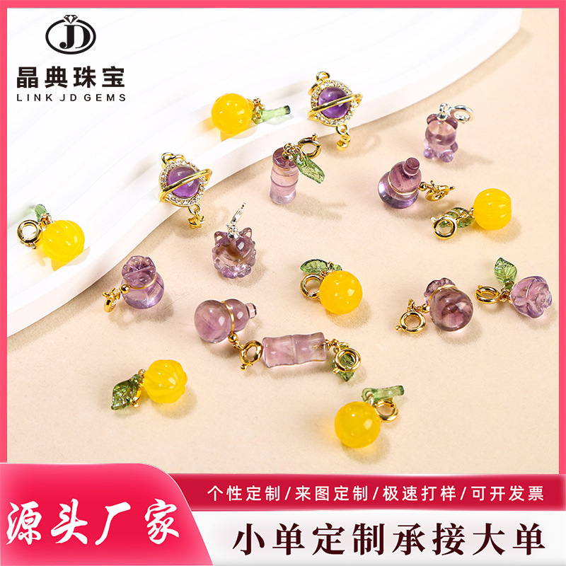 Jingdian Jewelry Customized Natural Crystal Agate Small Drop Carved DIY Jewelry Pendant Handmade Bamboo Accessories Jingdian Jewelry Customized Natural Crystal Agate Small Drop Carved DIY Jewelry Pendant Handmade Bamboo Accessories