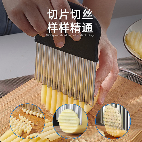 Stainless Steel Potato Knife Creative Wave Potato Knife Potato Cutter French Fry Knife Kitchen Gadget Wolf Tooth Potato Cutter