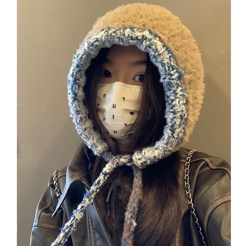跨境批发针织帽子女秋冬羊毛混纺复古毛线帽保暖大头围冷帽包头帽|undefined