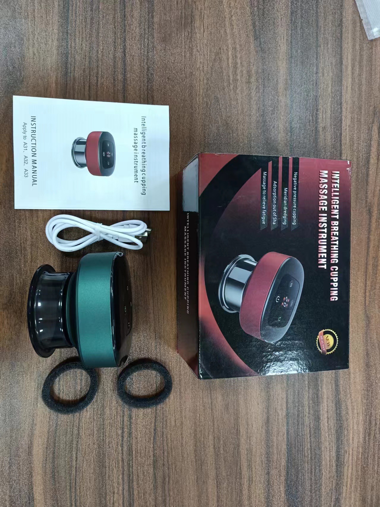 Eléctrico inalámbrico cupping calefacción eléctrica Cálido moxibustión instrumento de succión raspado instrumento de simulación de carga dispositivo de cupping humano Meridian dragado masajeador