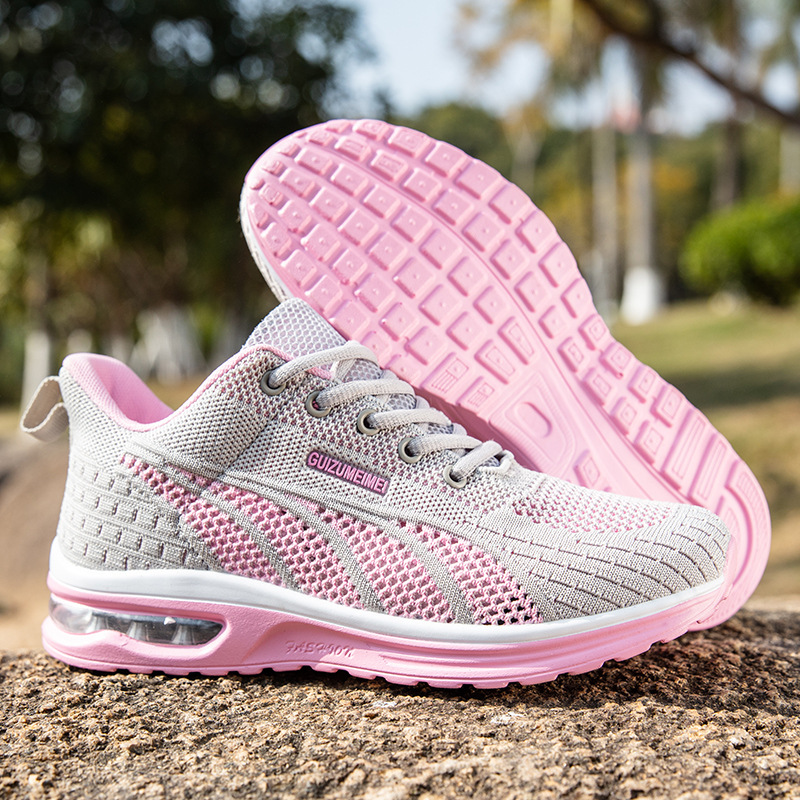 Zapatos de mujer 2024 primavera nuevo hueco red única gran cojín de aire ventilado amortiguador ligero ocio deportes transfronterizos tamaño grande