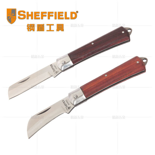 钢盾工具木柄直刃电工刀弯刃折叠刀剥皮刀割线电工刀具剥线多功能