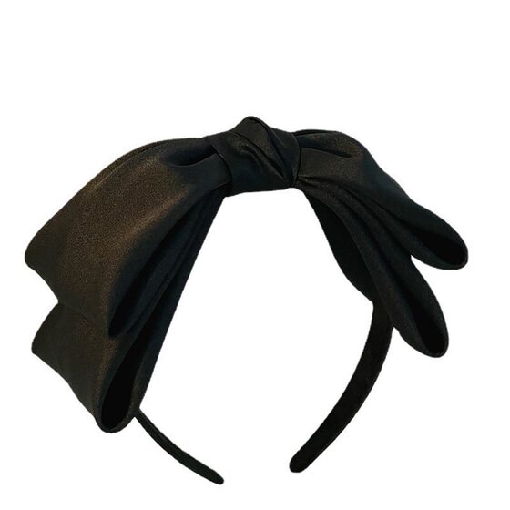 Oversized Black Bow Headwear Internet Celebrity High-grade Hair Hoop Women's High Cranial Top Hair Clips Hair Accessories Wide-brimmed Headband Wholesale