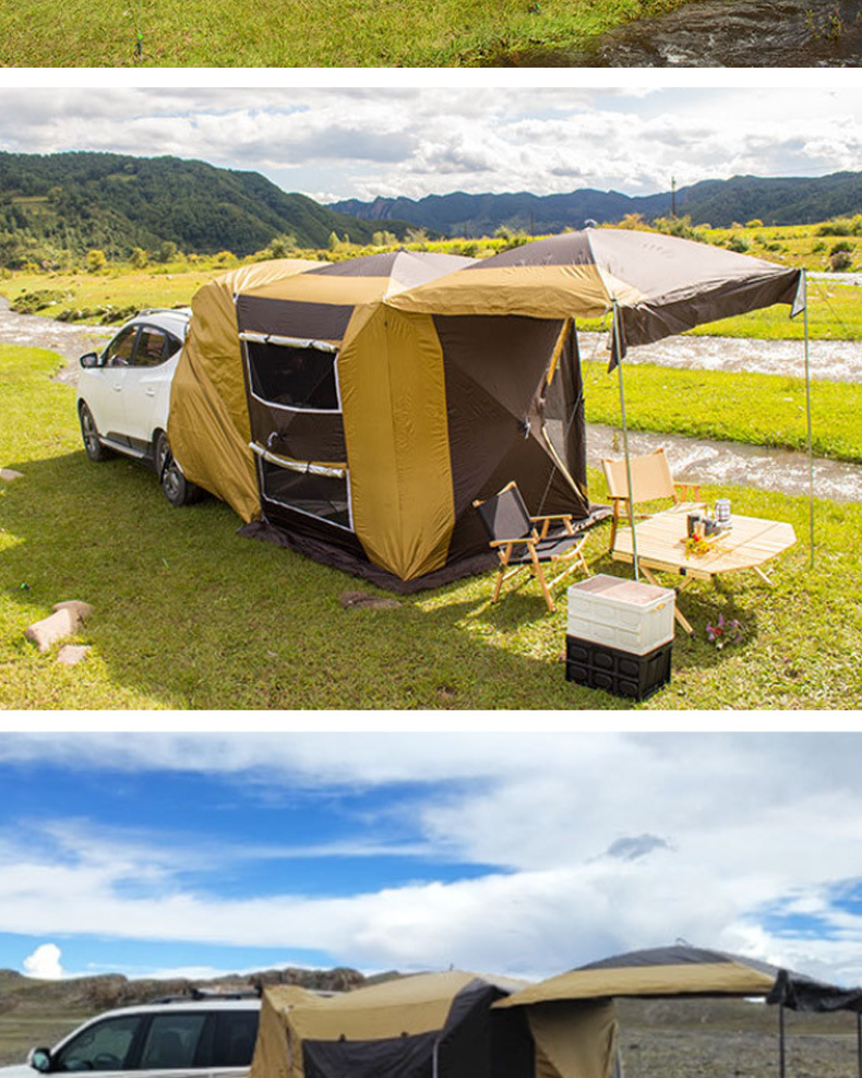 Outdoor Car Rear Tent Car Suv Extended Canopy Rear Car Rear Tent Sunshade and Sun Protection Portable Multi-Functional Car Tent