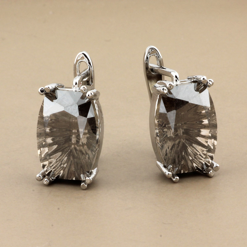 Nueva Venta caliente transfronteriza europea y americana de lujo exquisito cristal brillante color rosa oro oído hebilla pendientes mujer fábrica al por mayor