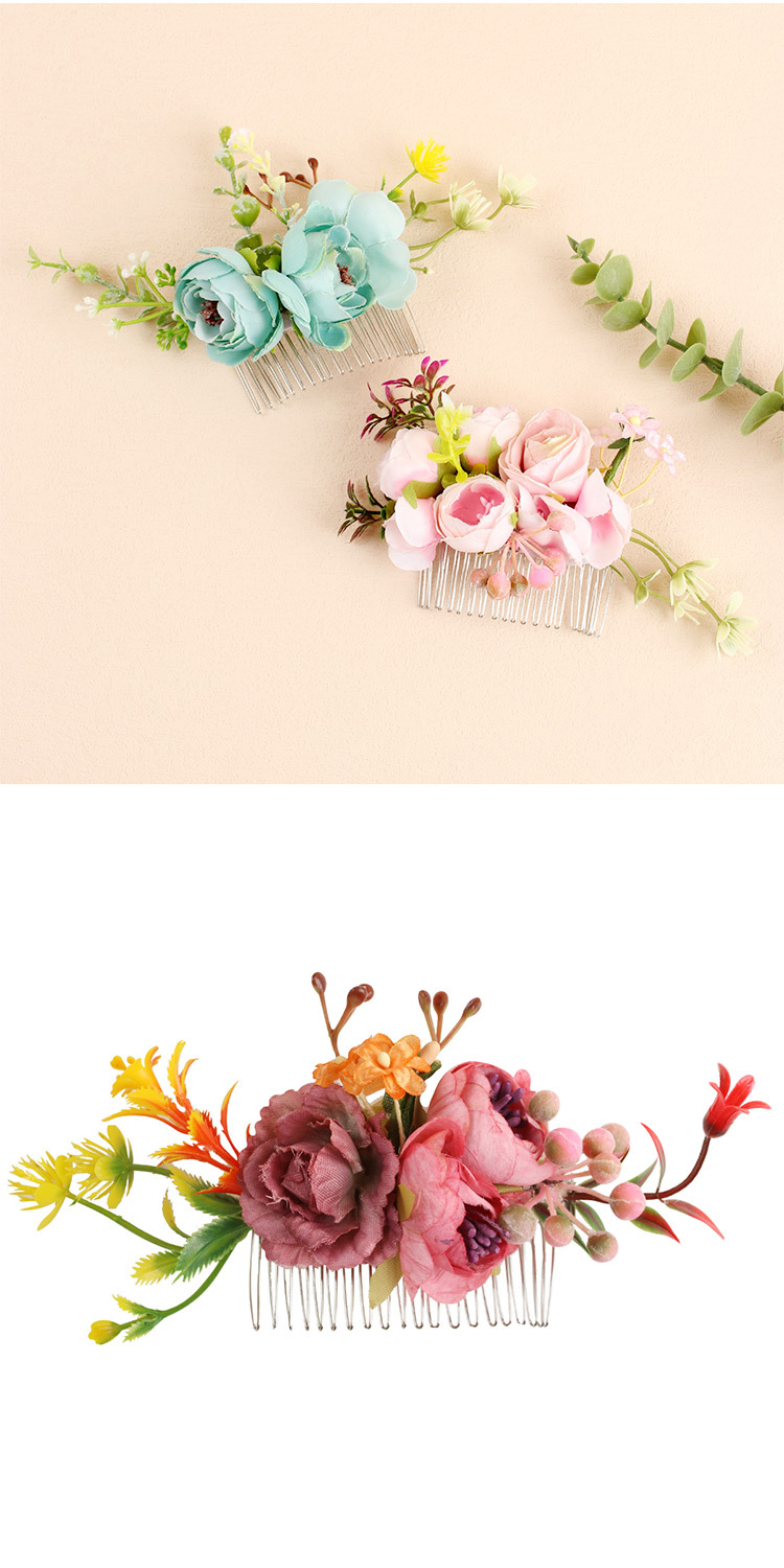 Fashion Flower Cloth Insert Comb 1 Piece display picture 2