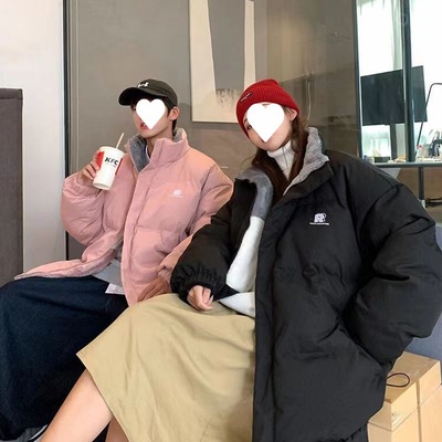 冬季情侣面包服晋江羽绒棉服棉衣棉袄外套女两面穿加绒加厚奶系宽|ru