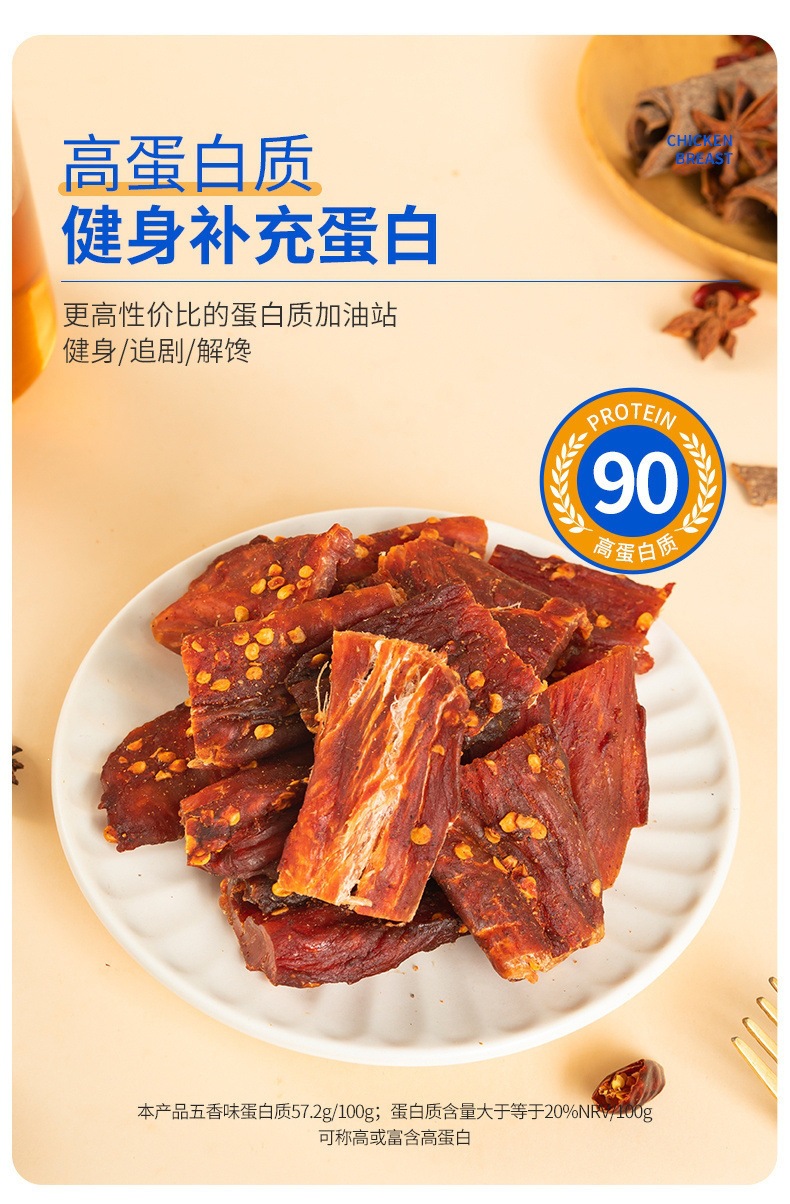Air-Dried Chicken Jerky Strips 500g Ready to Eat Chewy Snack for Meal Replacement in use