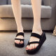 2024 new online celebrity Korean style fashionable small height increasing wedge bottom sandals casual platform beach sandals