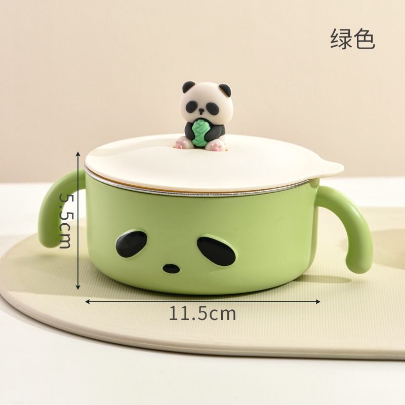 Double-Ear Anti-Scalding Baby Feeding Bowl, Cartoon 316 Stainless Steel Insulated Bowl, Baby Tableware, Maternal and Infant Feeding