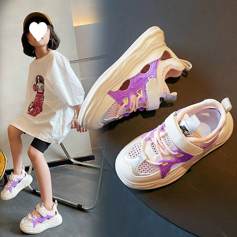 Обувь для мальчиков и девочек 2025, новые летние дышащие туфли для детей среднего и старшего возраста, популярные летние туфли для девочек