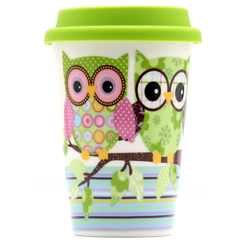 卡通猫头鹰高杯
