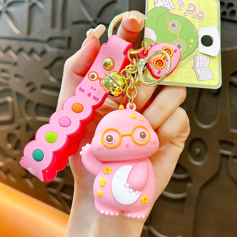 Círculos animados Panda Keychain cute pegamento suave Panda Keychain bolsos colgantes agarrar regalos al por mayor
