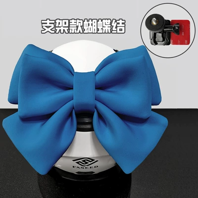 Bow on the Helmet, Motosiklet dəbilqələri - one-size-fits-all-lake-blue-double-layer-luxury-bow-gopro-bracket
