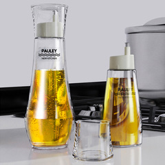 Dining table seasoning bottle glass oil pot, leak-proof kitchen dining snack shop soy sauce vinegar condiment bottle with lid oil jar