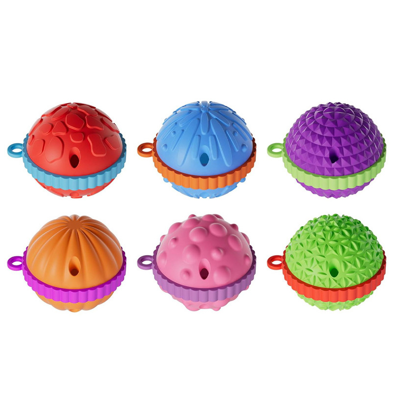 Silicone 3D pellizco pellizco bola Fidget juguetes sensoriales descompresión bola burbuja bola árbol de Navidad pequeño colgante llavero