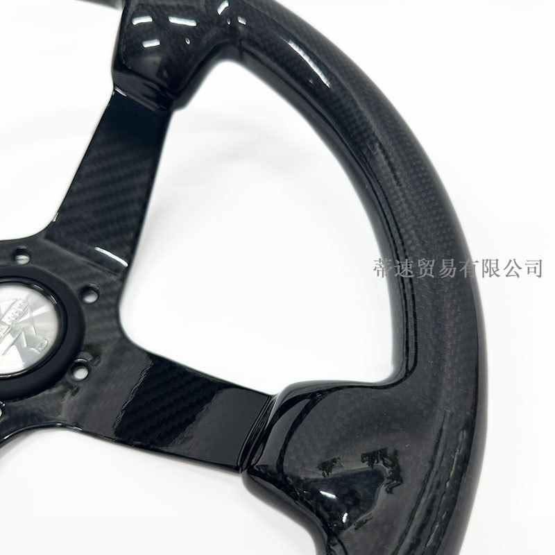 High-quality MOMO racing drift carbon fiber steering wheel 14 inches 350mm real carbon fiber large concave steering wheel
