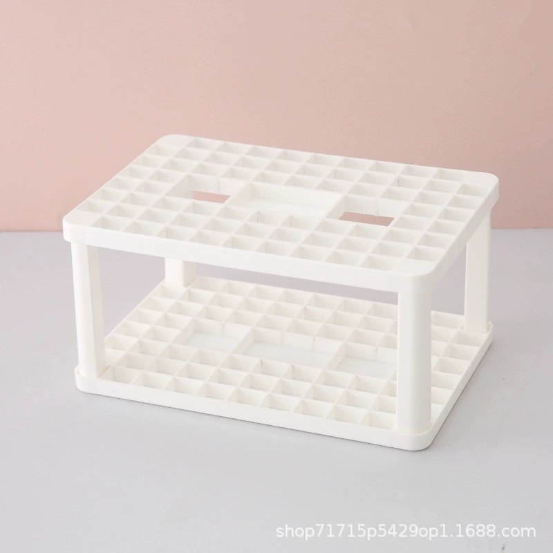 Yizhuo Round Desk Organizer - Multi-Function Plastic Rack for Pens & Brushes