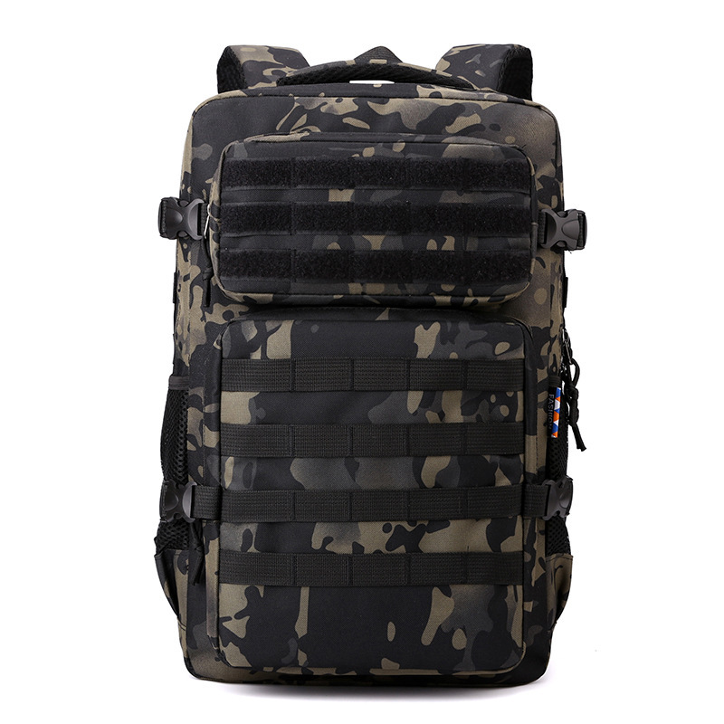 Cross-Border Tactical Backpack, Large-Capacity Outdoor Sports Backpack, Wear-Resistant, Waterproof, Hiking and Mountaineering Camouflage Bag, Travel Bag