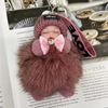 Fox Hair ball Pendant sleep a doll Bag Pendants lovely Plush Accessories automobile Key buckle leather and fur Accessories