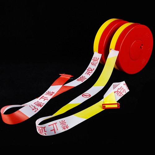 Factory supply warning line 100 meters boxed traffic barrier with attention warning tape polyester fabric traffic sign