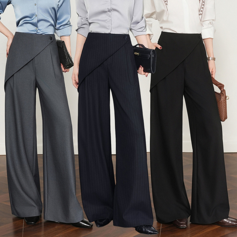 Lyocell Acetate Suit Wide-Leg Pants for Women 2026 Spring New High-Waisted Loose Drape Casual Linen Straight Pants Lyocell Acetate Suit Wide-Leg Pants for Women 2026 Spring New High-Waisted Loose Drape Casual Linen Straight Pants