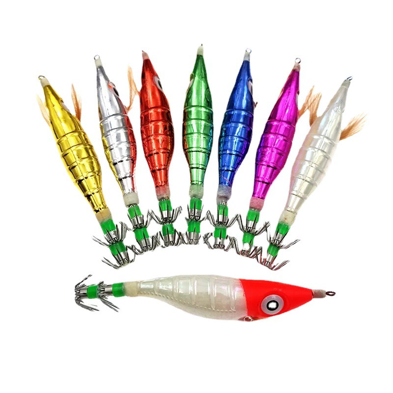 Прямые поставки с фабрики Гальваника большой глаз креветки лосось светящиеся деревянные креветки Luya бионическая жесткая приманка большая цена отличный крючок для ловли кальмаров