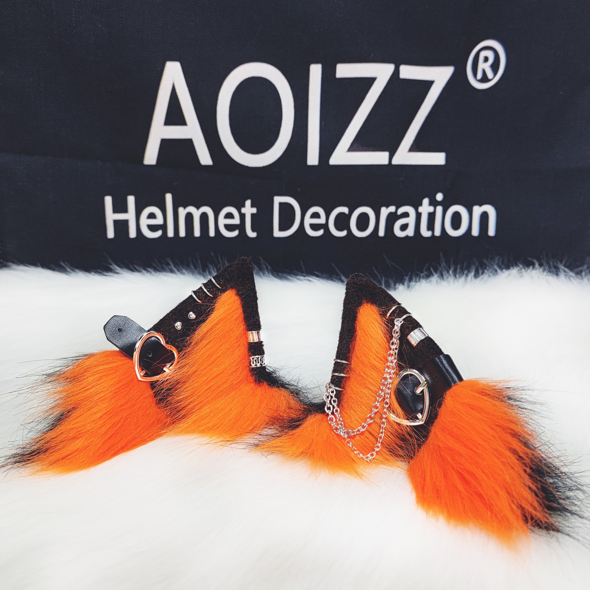Auto Parts and Accessories — Other Metal Cat Ear - bright-orange-metal-wolf-ears