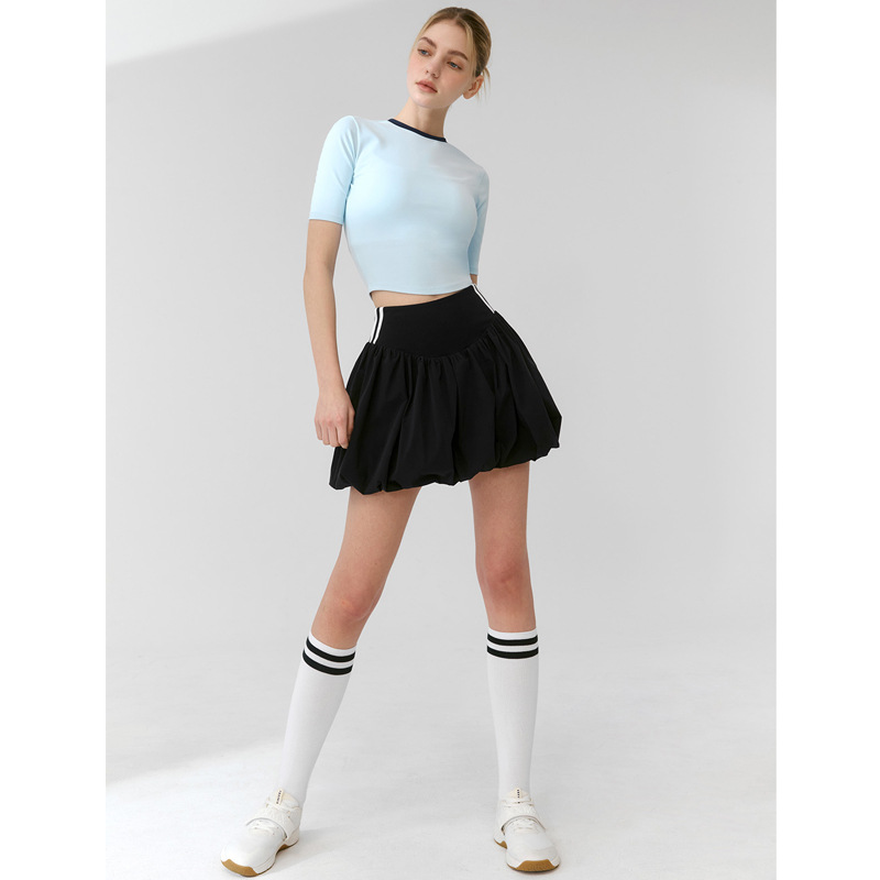 Verano nuevo estilo traje de uniforme de tenis mujer falda de botones de flores anti-luz golf bádminton ropa deportiva de fitness de manga corta
