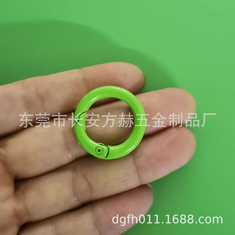 カラー金属オープンサークル焼付塗装亜鉛合金スプリングサークルカードサークルブックサークルカラースプリングバックル外径24mm|undefined